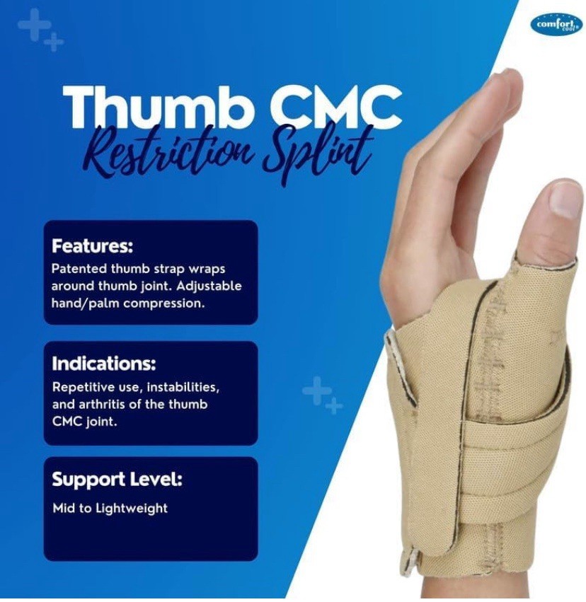 NEW Comfort Cool Thumb CMC Restriction Splint BEIGE RIGHT EXTRA LARGE NC79593