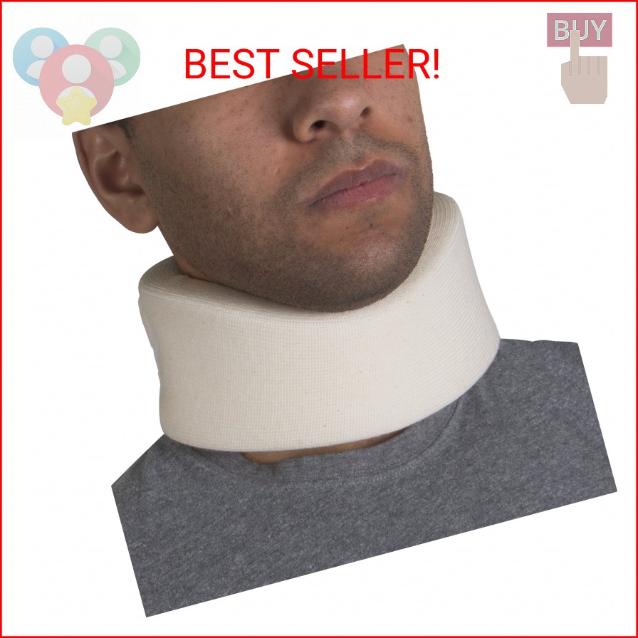 OTC Cervical Collar, Soft Contour Foam, Neck Support Brace, White Narrow 2.5″ De