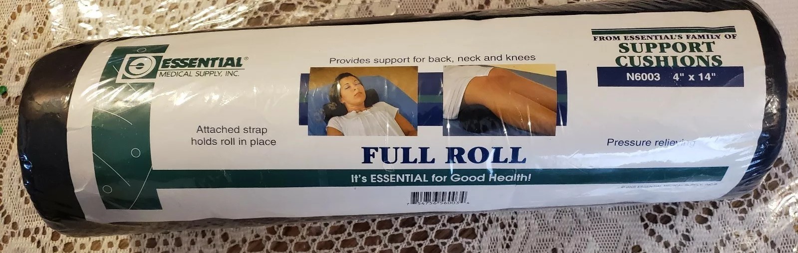 New Essential Medical Supply Full Lumbar Cushion With Strap N6003 14 x 4 – Read