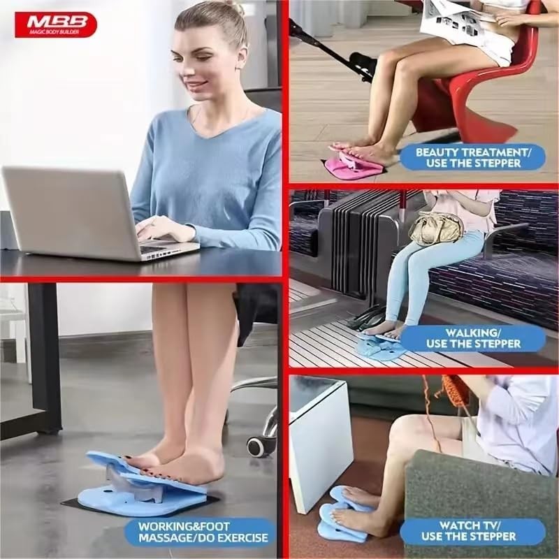 Simple Leg Exerciser While Sitting for Seniors, Foot Pedal Gray, Gray