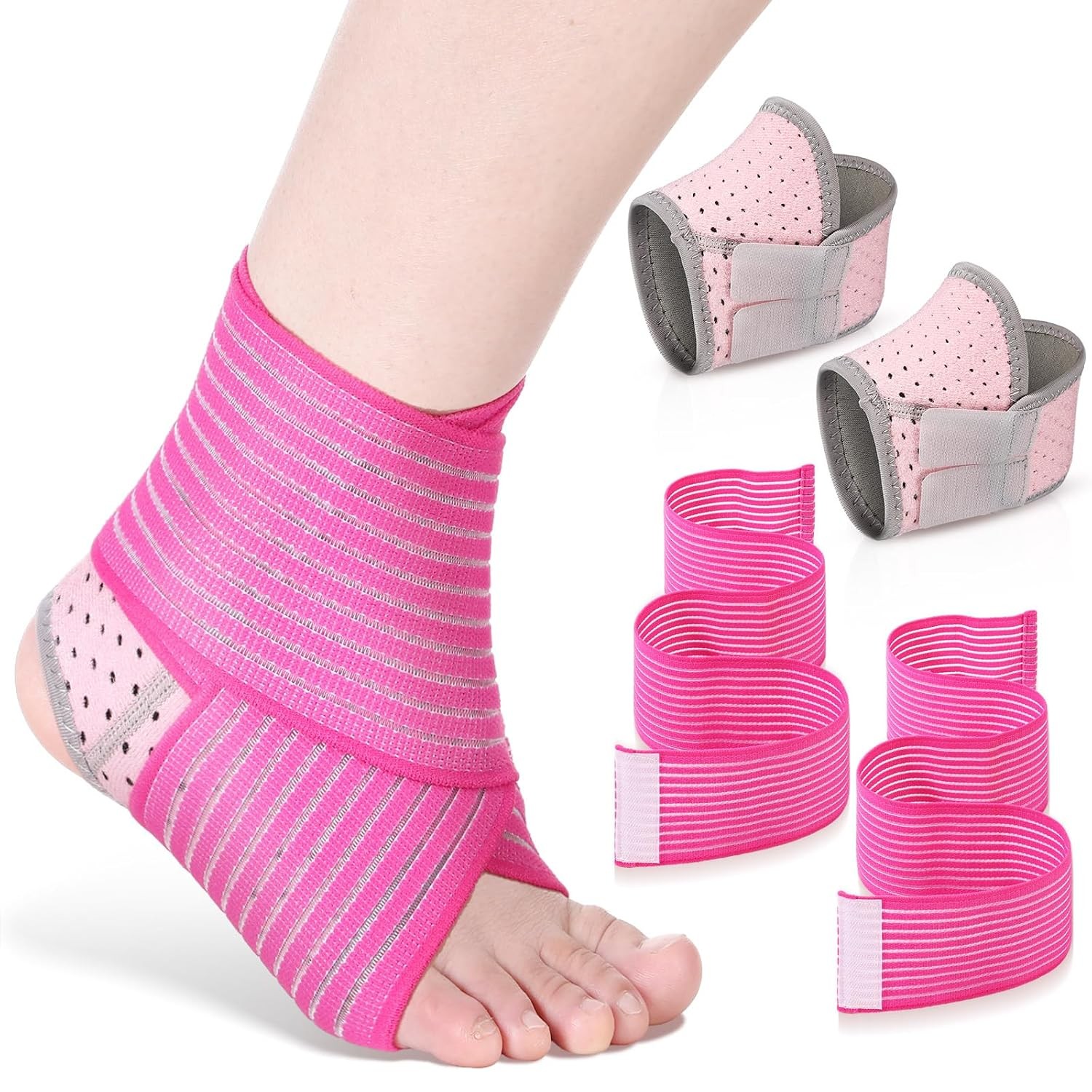 2 Pairs Kid’s Ankle Support Brace Child Elastic Ankle Compression Sleeve