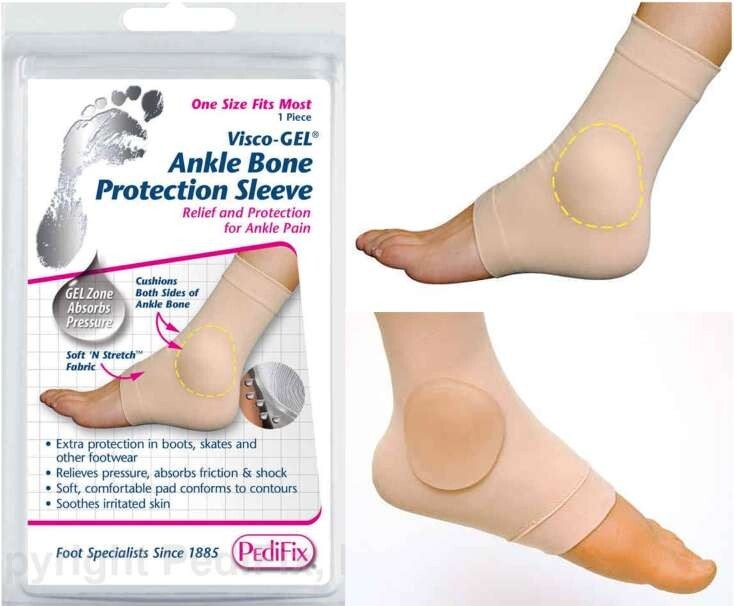PEDIFIX Visco-Gel Ankle Malleolar Bone Protection Sleeve 1/PK P1405 Hockey Boot