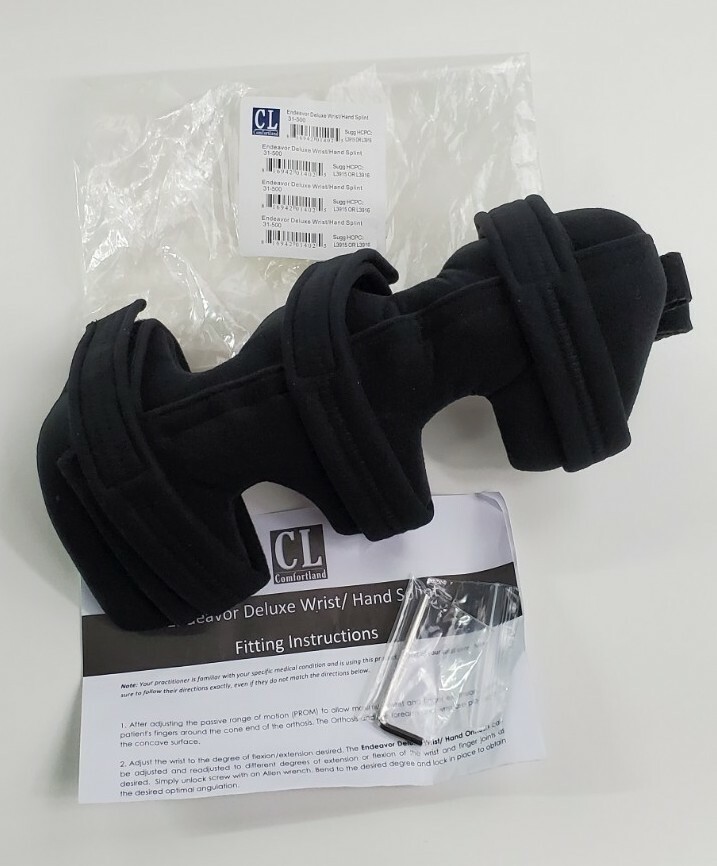 Comfortland Medical Endeavor Deluxe Wrist Hand Splint 31-500 New with Hand Grip