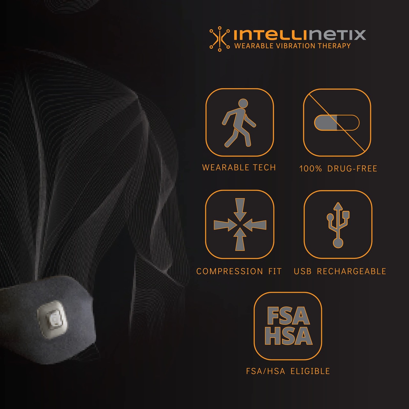 intellinetix Brownmed Universal Vibrating Therapy Wrap for Pain and Recovery