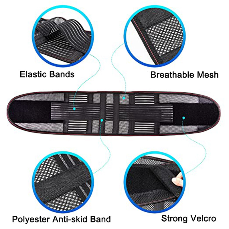 Adjustable Lumbar Lower Back Support Belt Brace Wrap Pain Relief Band Men Women