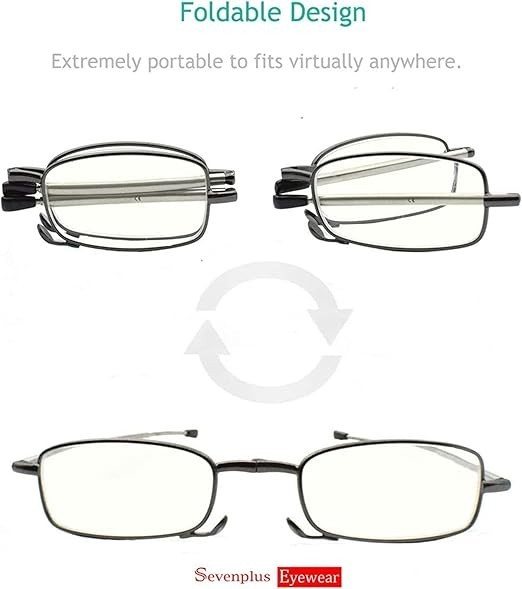 2 Pack Reading Glasses Blue Light Blocking, Anti UV Glare, Foldable Computer 2.5