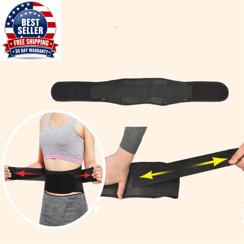 1Pc Lower Back Support Brace with Self Heating, Adjustable Waist Belt for Lumbar