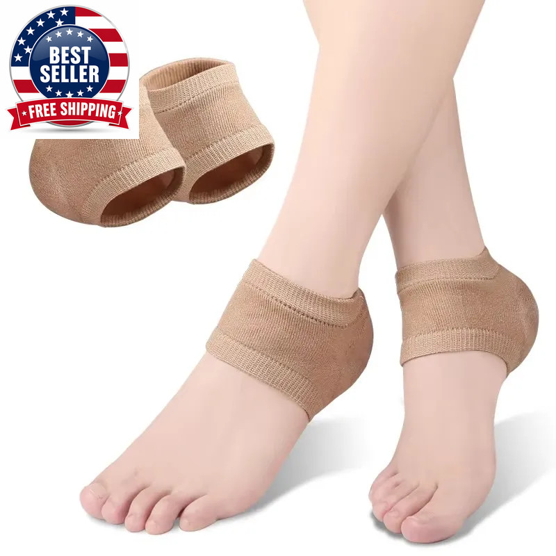 Gel Heel Protector Sleeve Silicone Heel Pads Heel Cups Plantar Fasciitis Support
