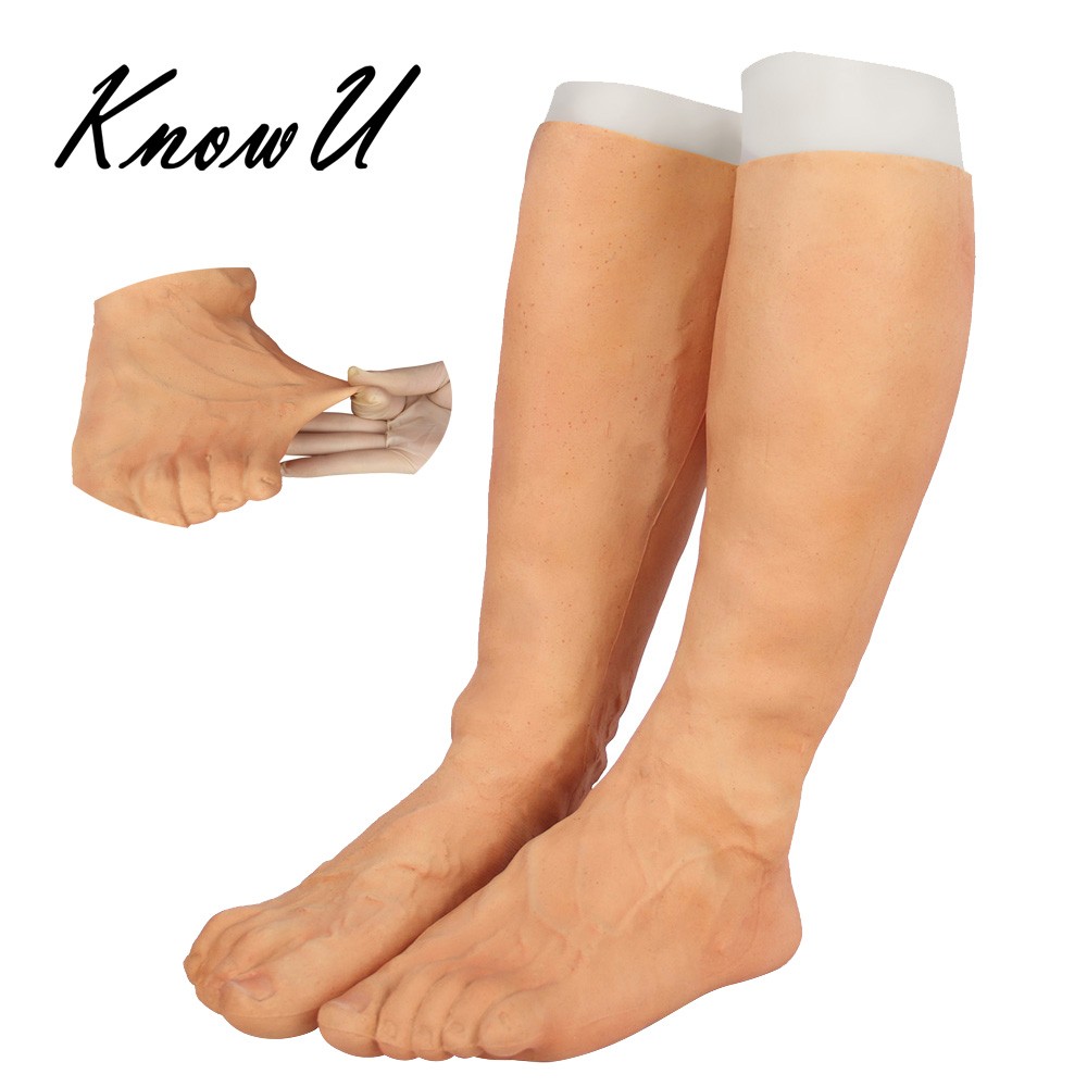 Artificial Silicone Prosthesis Foot Sleeve Legging Cover Scars Protect Injured