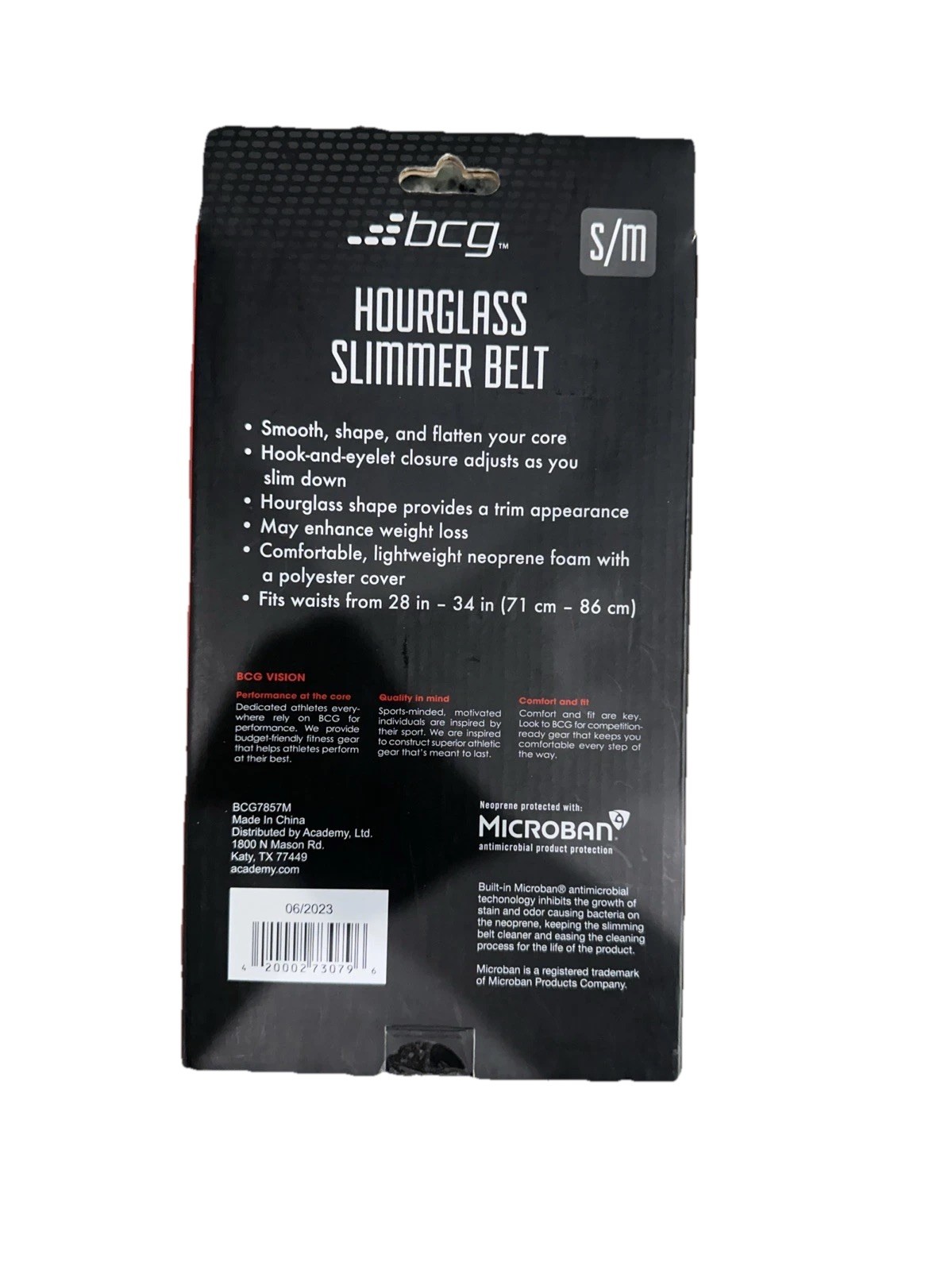 New BCG Hourglass Slimmer Belt Unisex S/M 28″ To 34″ Unisex Size Microban