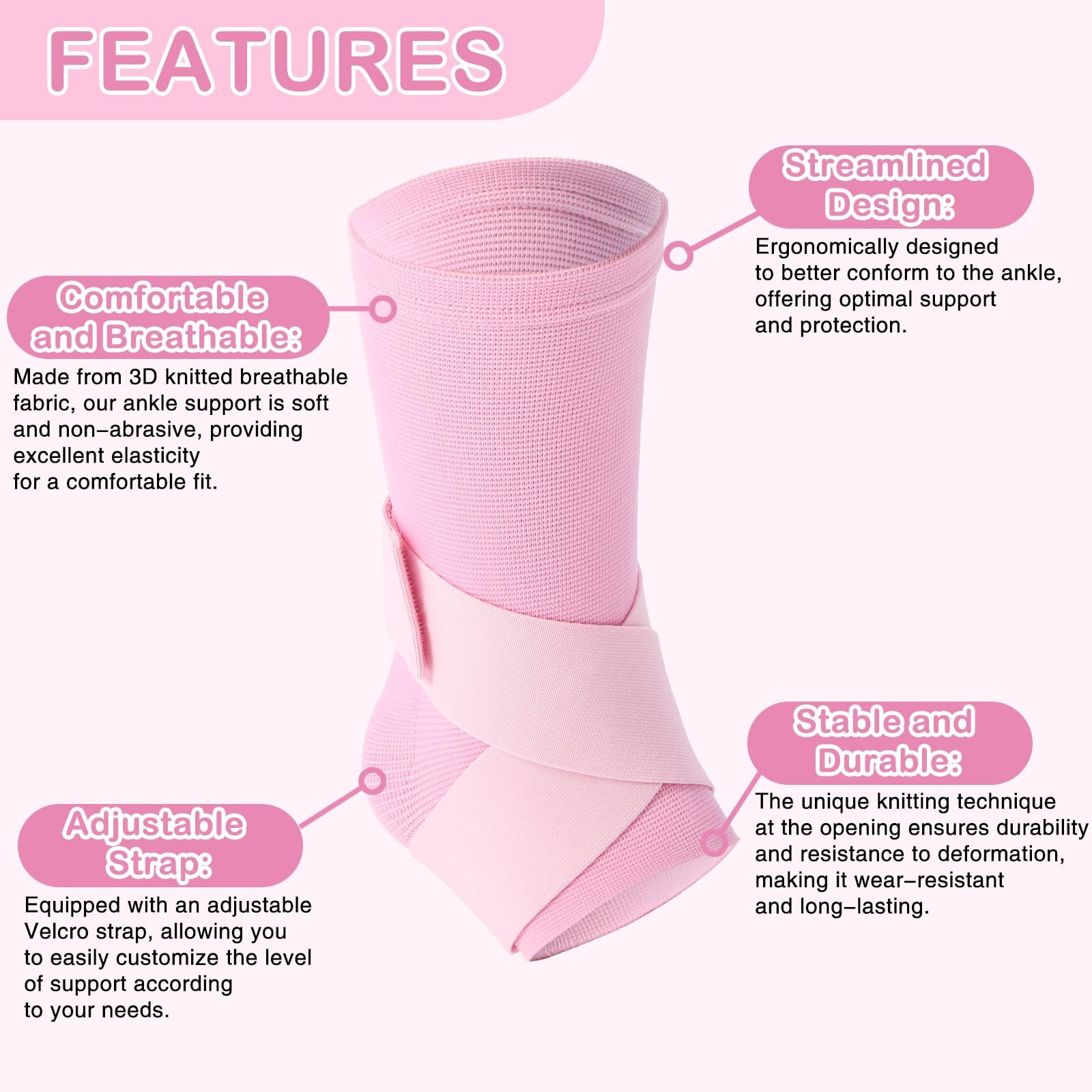 1 Pair Ankle Brace for Kids Compression Ankle Sleeves Adjustable Foot Support…