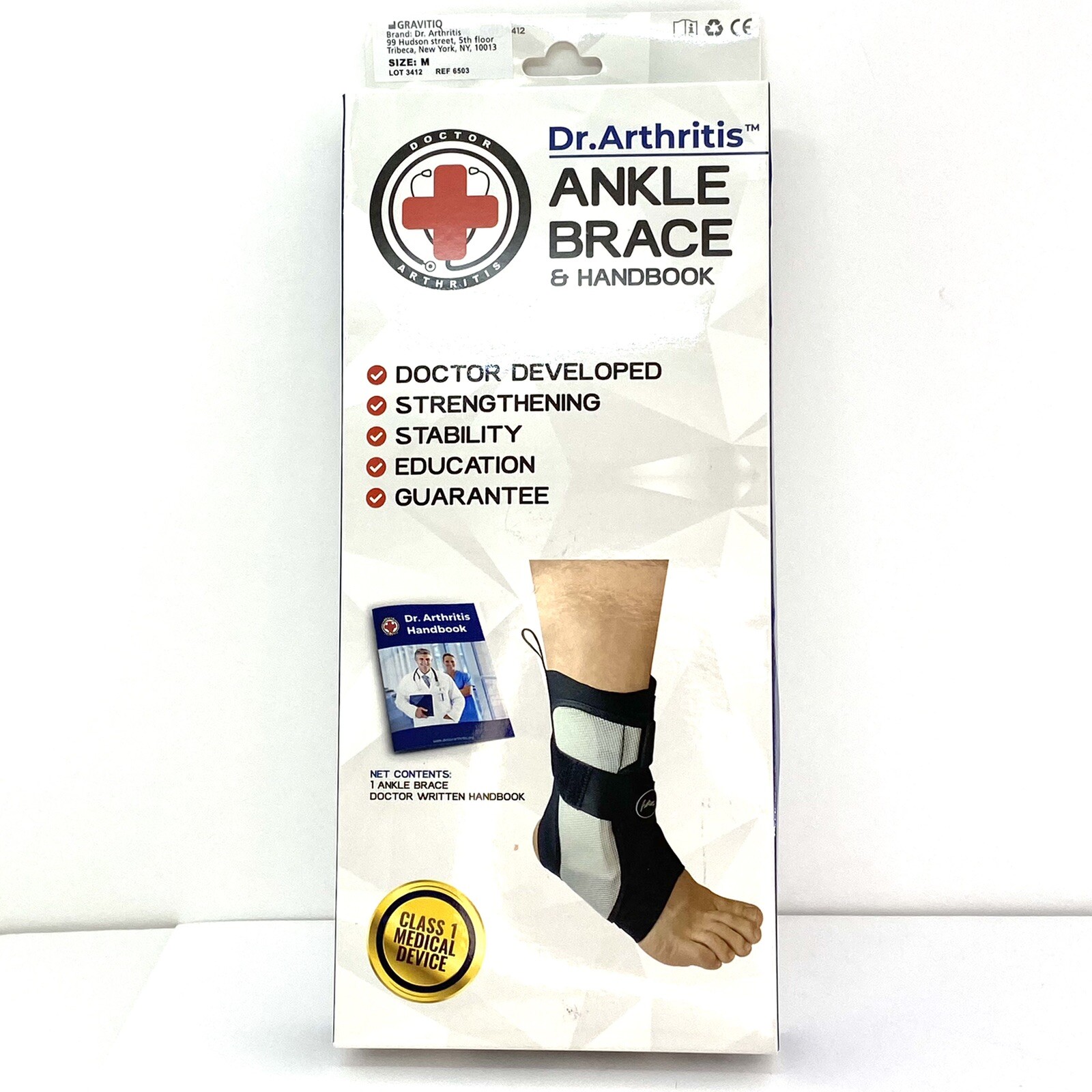 Dr Arthritis Ankle Brace Sprained Ankle Support Stabilizer Splint Medium Left