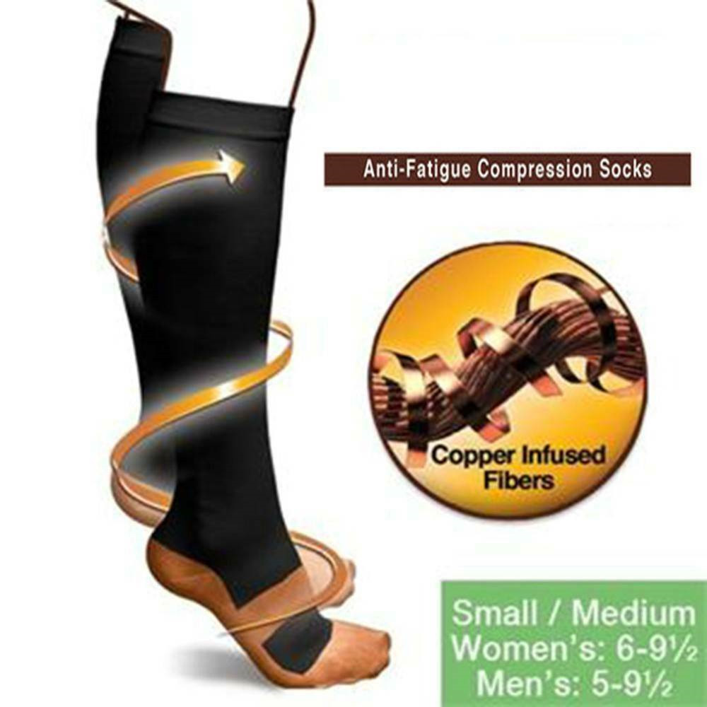 3/6 Pairs Copper Compression Socks 20-30mmHg Graduated Support Pain Relif Socks