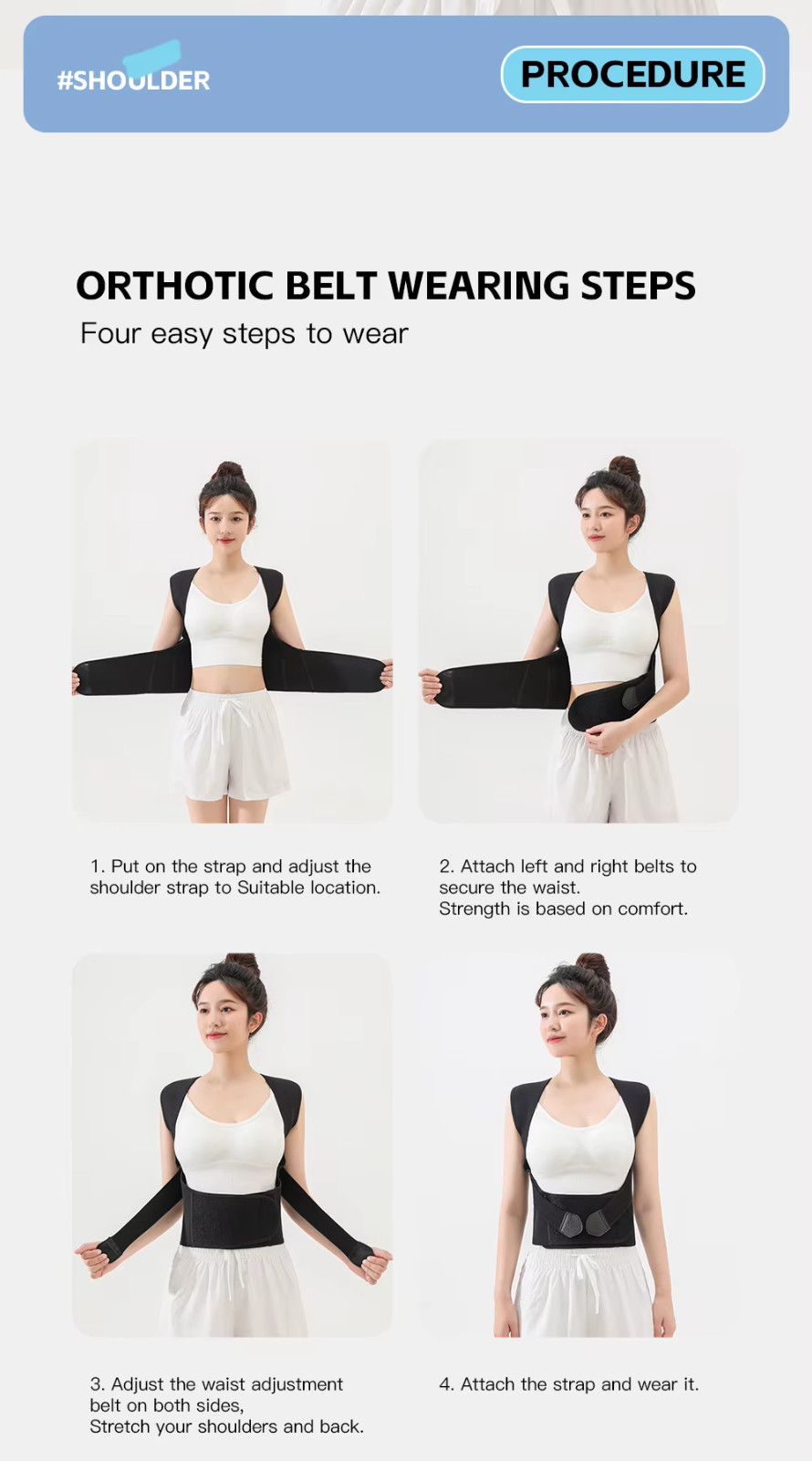 Adjustable Posture Corrector Back Shoulder Support Correct Brace Belt Men Women