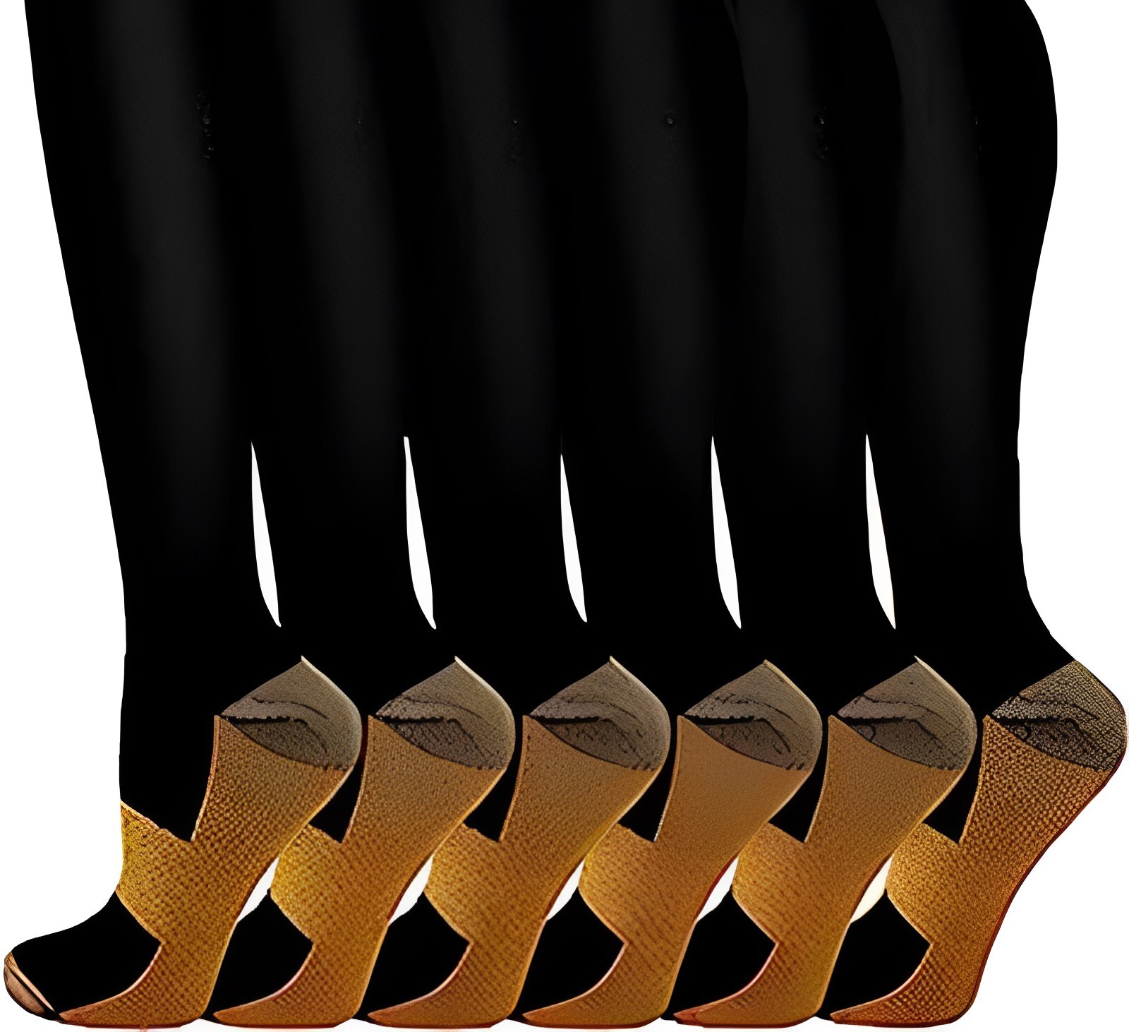 Copper 3 Pairs Compression Socks Running 30 – 40 mmHG Foot Pain Relief S/2XL
