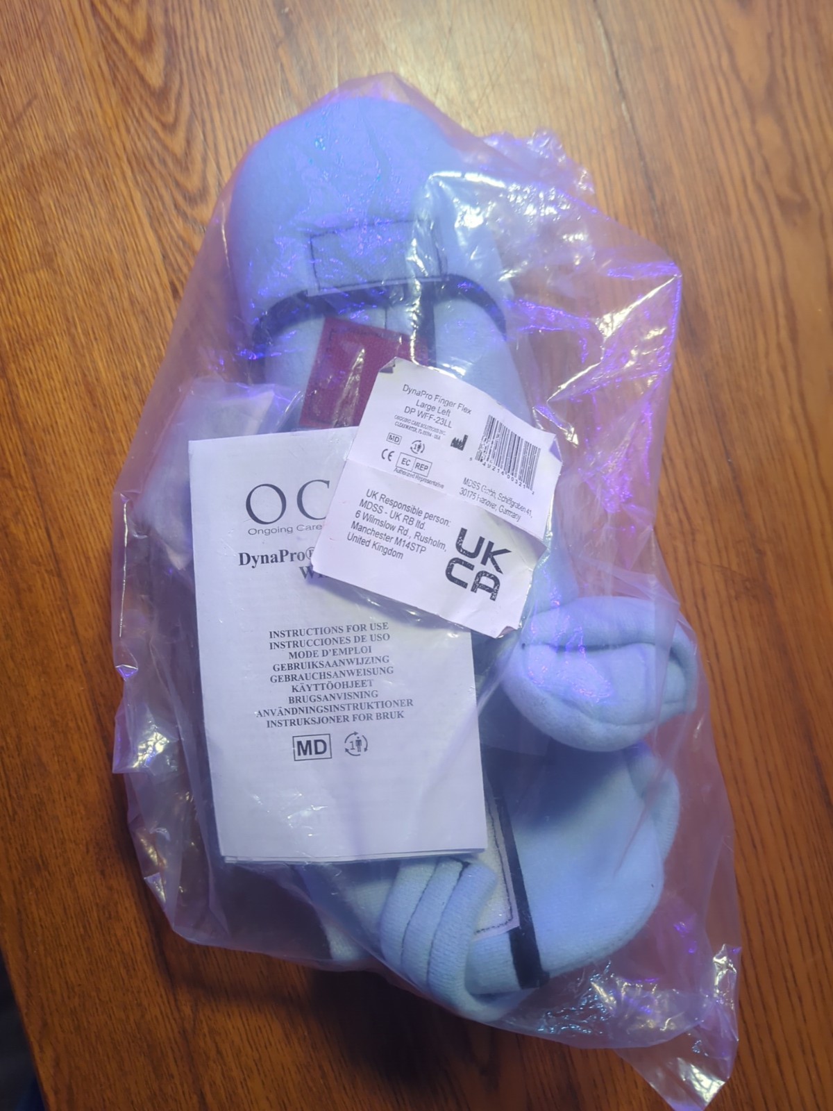 DynaPro WHFO Finger Flex Adult Large Left Hand Replacement Soft Blue NEW