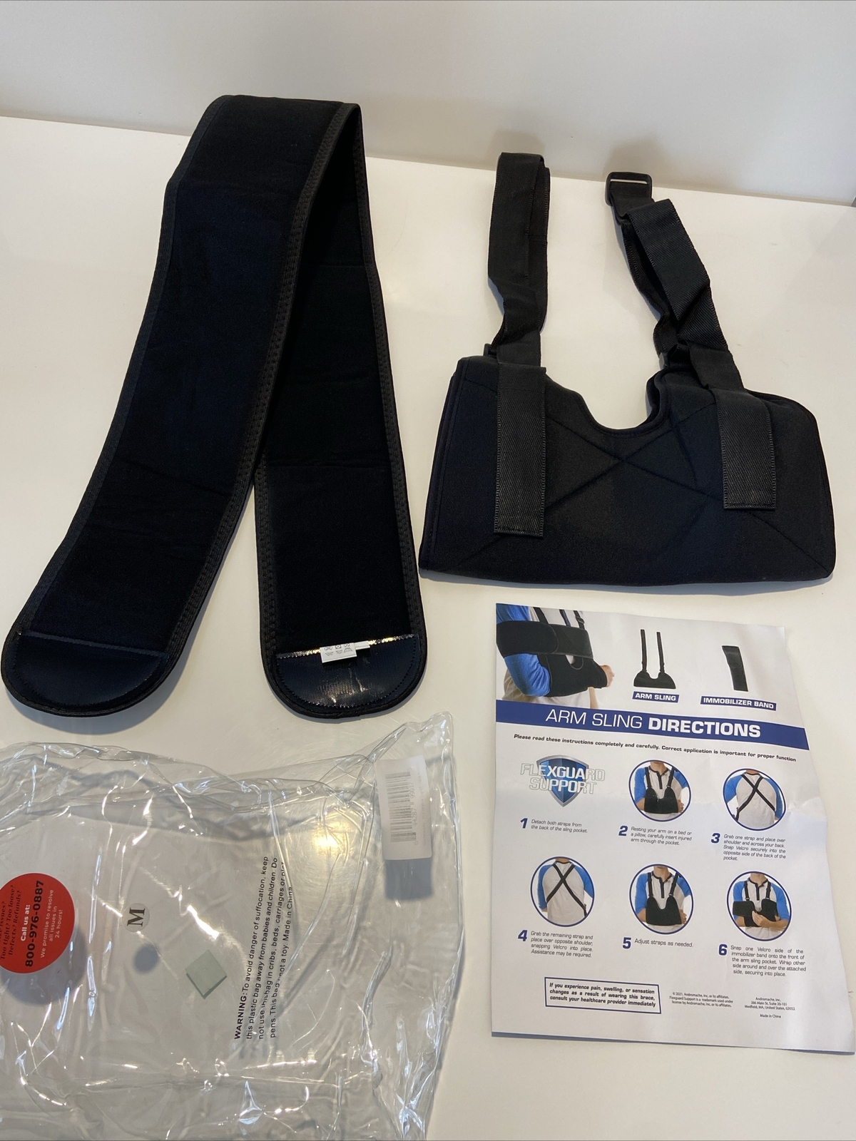 Synchronicity Flexguard Arm Sling with Immobilizer Band Size M 5′-5’8″ 110-165lb