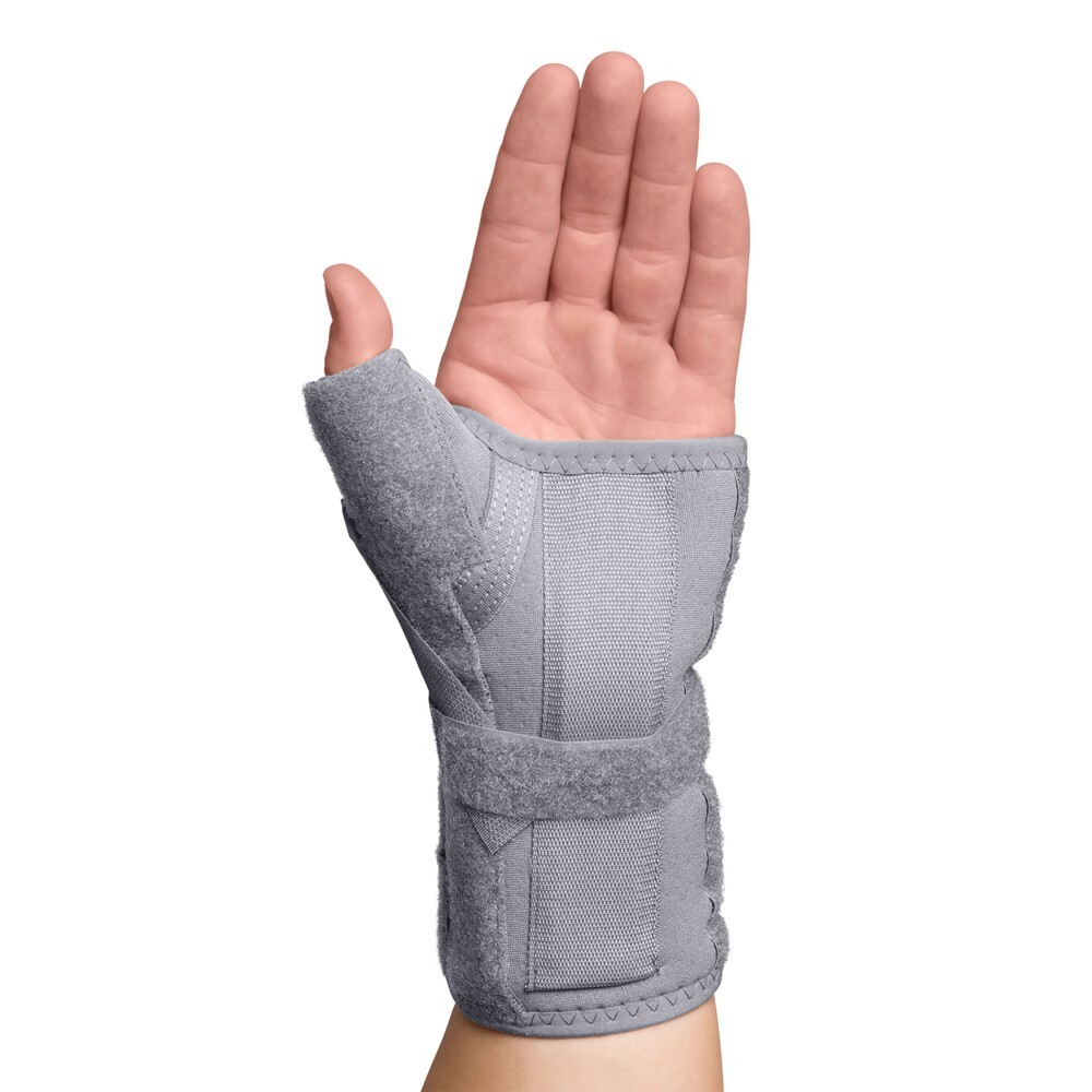 Swede-O 6853 Thermal Vent Carpal Tunnel Thumb Spica Brace L/XL Left Wrist Grey