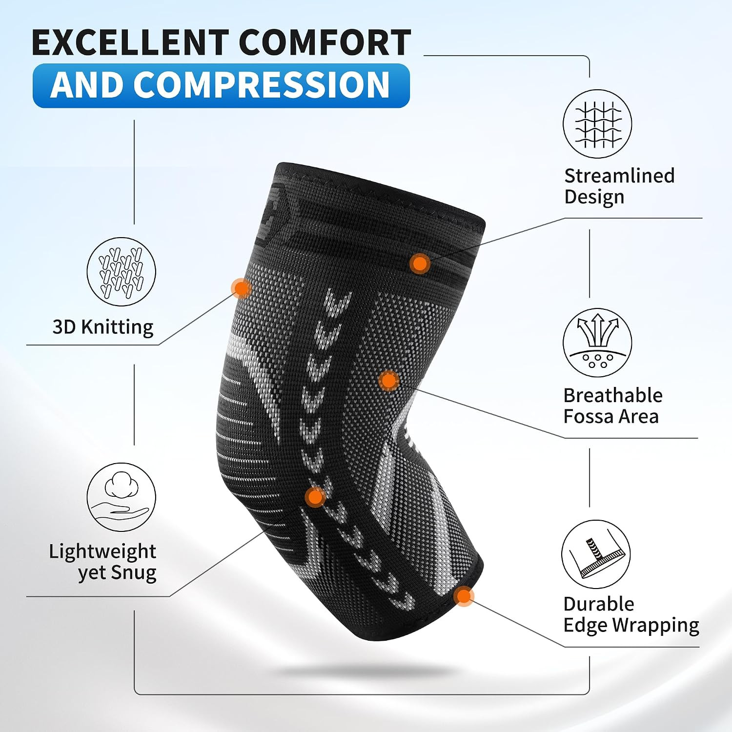 CAMBIVO 2 Pack Elbow Brace Compression Sleeve for Tendonitis & Tennis Elbow