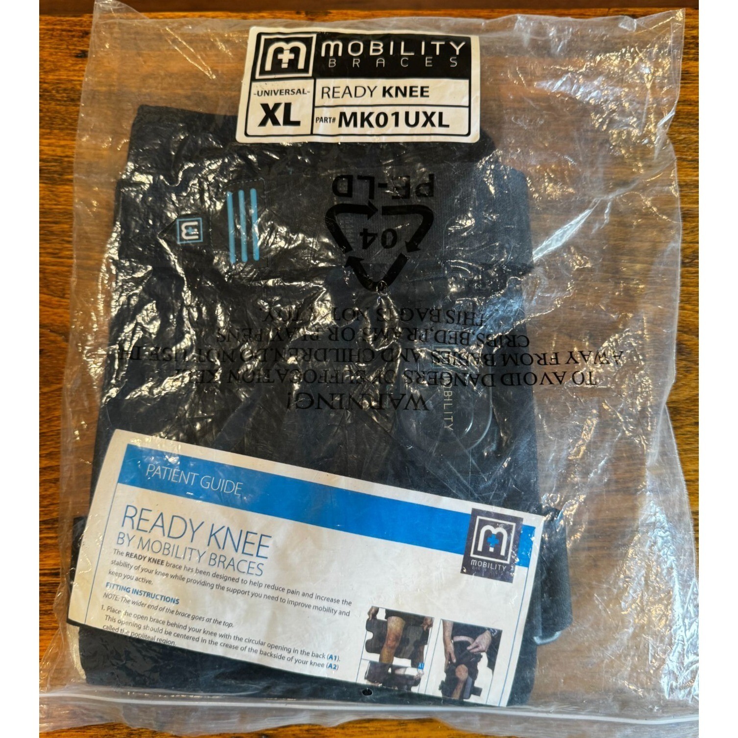 Mobility Braces Ready Knee Brace Black Size XL Item MK01UXL Brand New