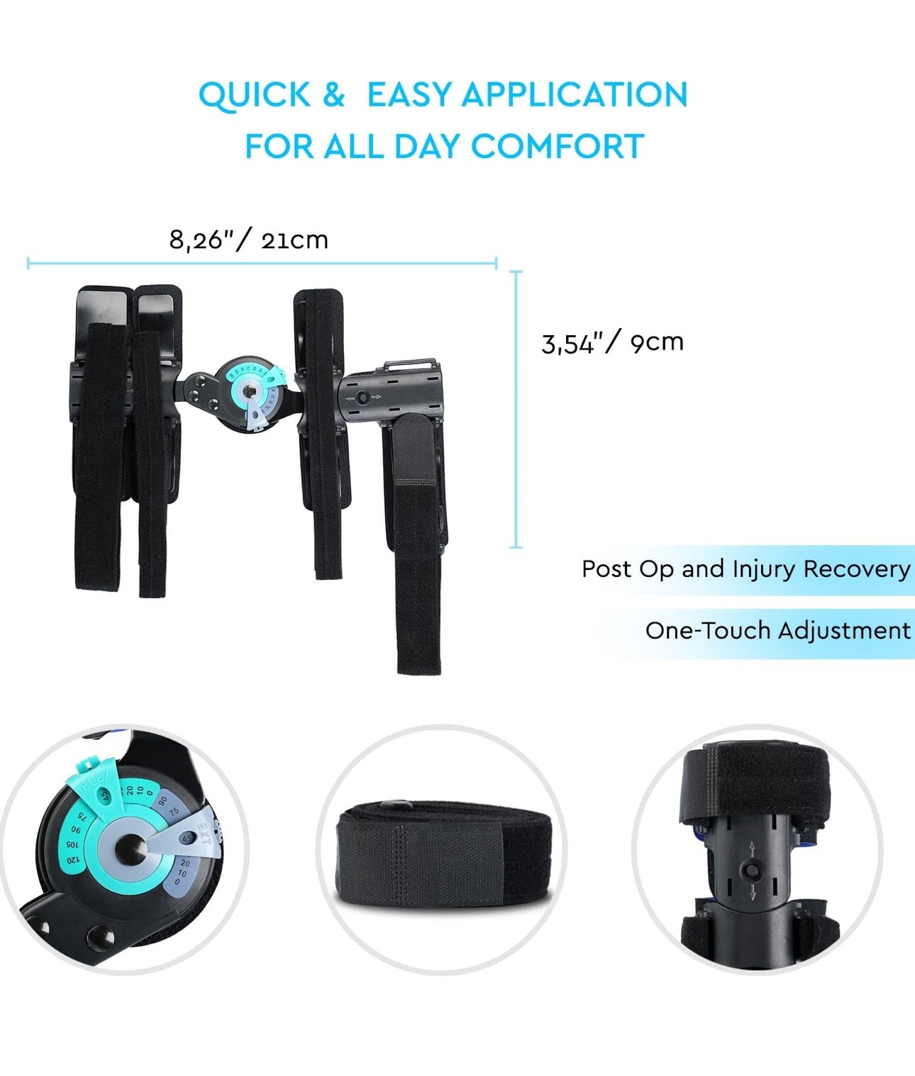 Hinged ROM Elbow Brace,Post OP Elbow Brace Stabilizer Splint Arm Injury Recovery