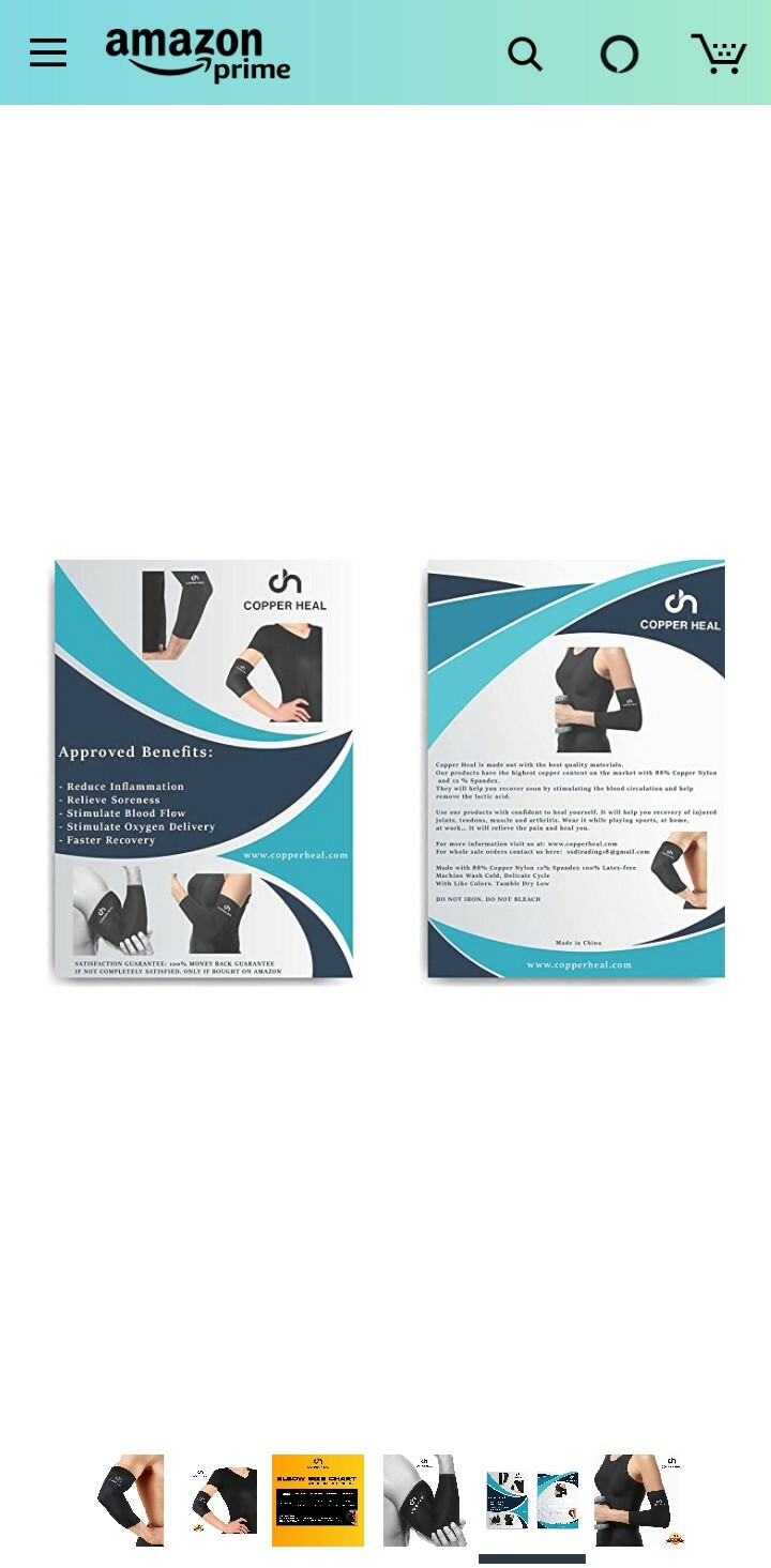 COPPER HEAL Elbow Compression Sleeve – Condition NEW – Size Medium