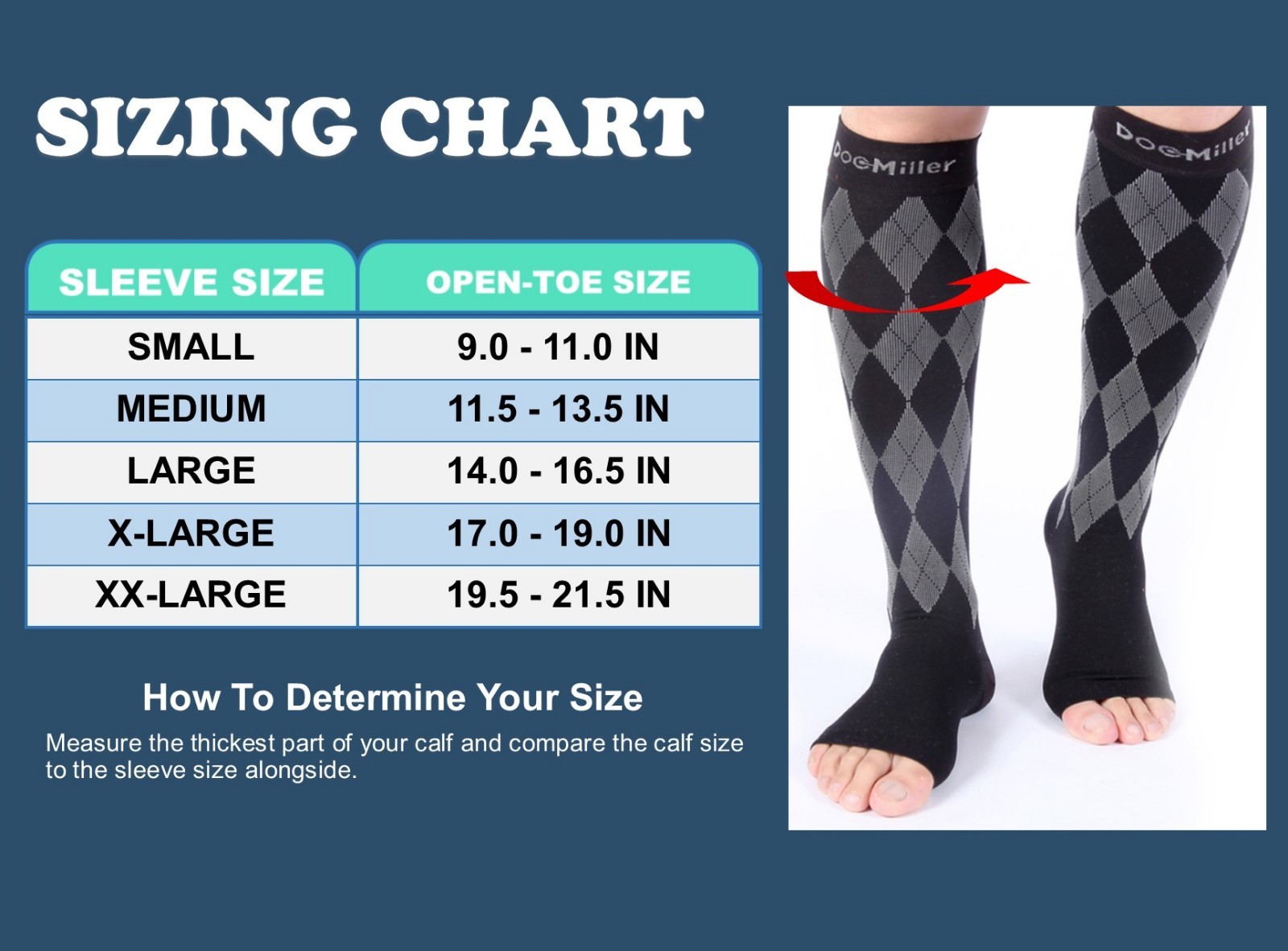 DOC MILLER OPEN TOE COMPRESSION STOCKINGS 20-30MMHG RELIEVE VARICOSE PAIN Socks
