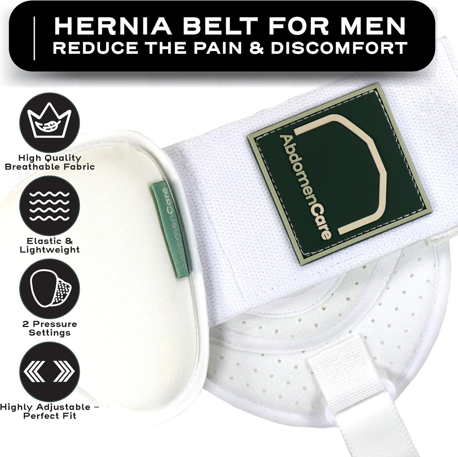 Abdomencare Inguinal Hernia Support Belt for Men & Women S/M (30 – 44 IN)