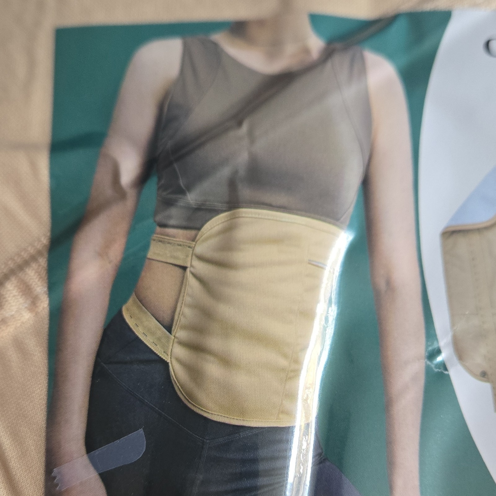 Castor Oil Pack Abdominal Support Wrap Belt, Beige, One Size, Reusable Washable