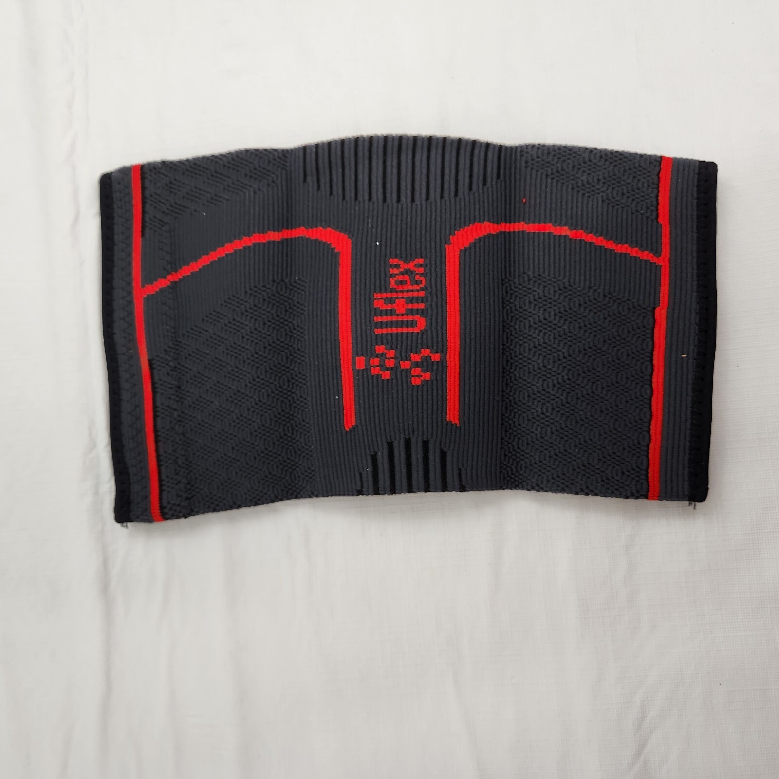 Knee Sleeve Gray Red Compression Unisex Adults One Piece Medium