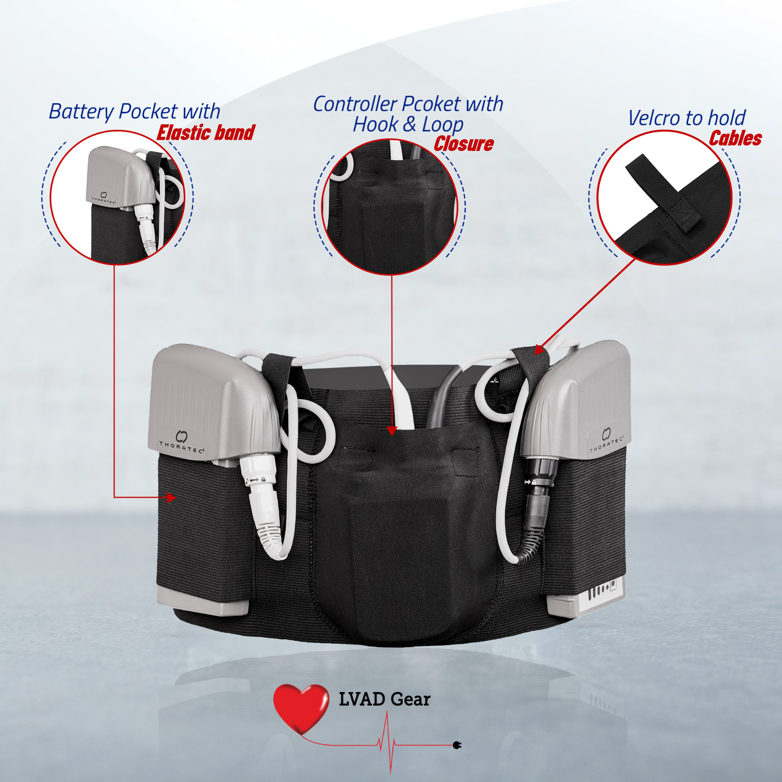 LVAD Sleeping Abdominal Belt for HeartMate Devices Adjustable &Comfortable S-4XL