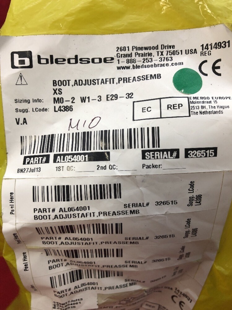 NEW BLEDSOE AdjustaFit Preassembled Boot XS Black AL054001
