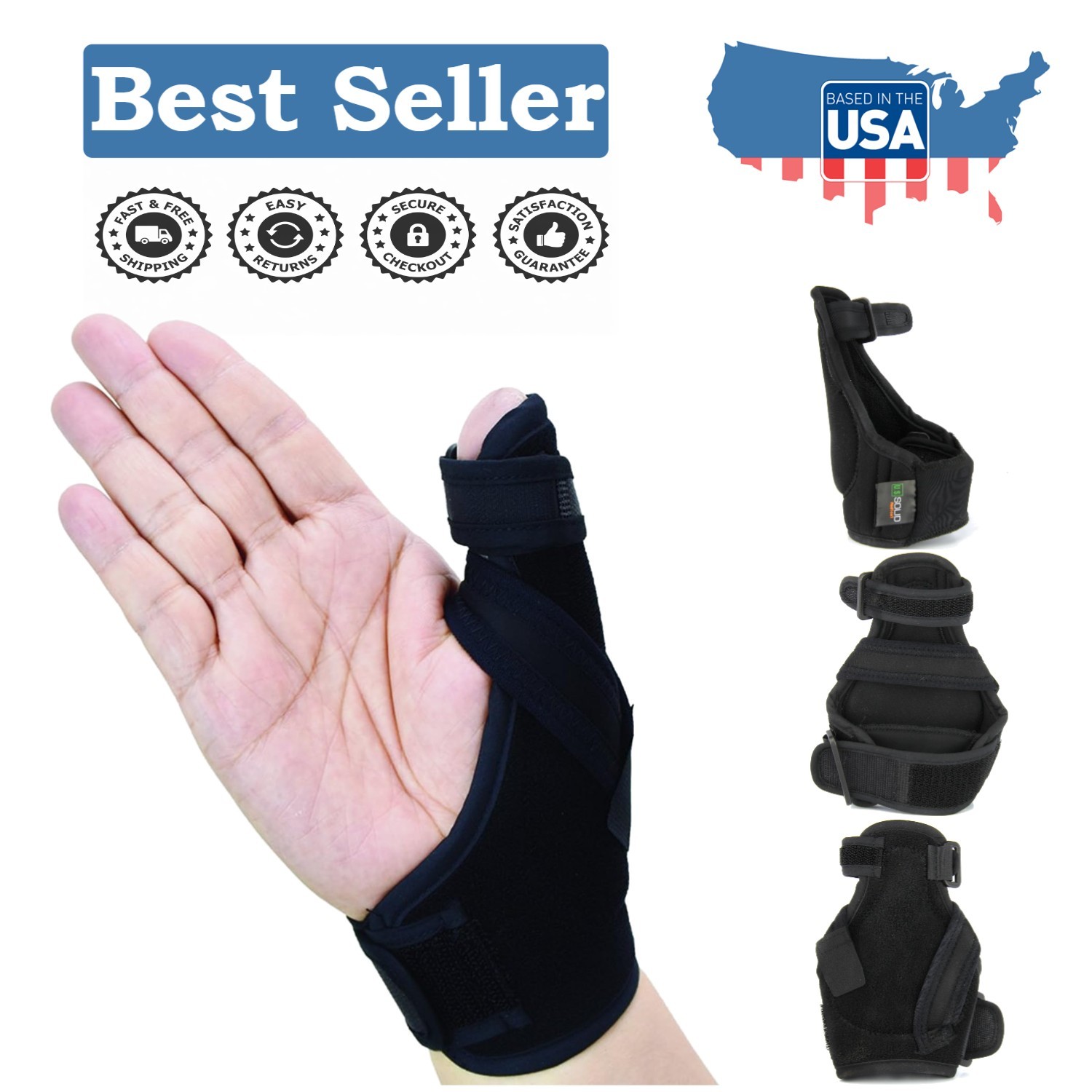 Adjustable Thumb Spica Splint for Arthritis Relief – Large/XL, Fits Both Hands