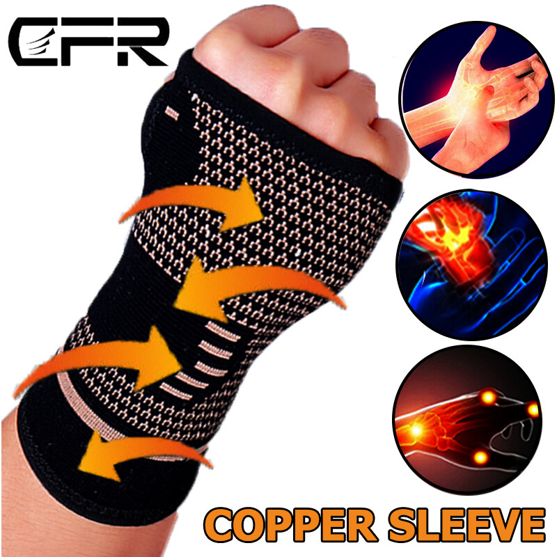 Copper Wrist Support Compression Sleeve Hand Brace Gloves for Carpal Tunnel BML
