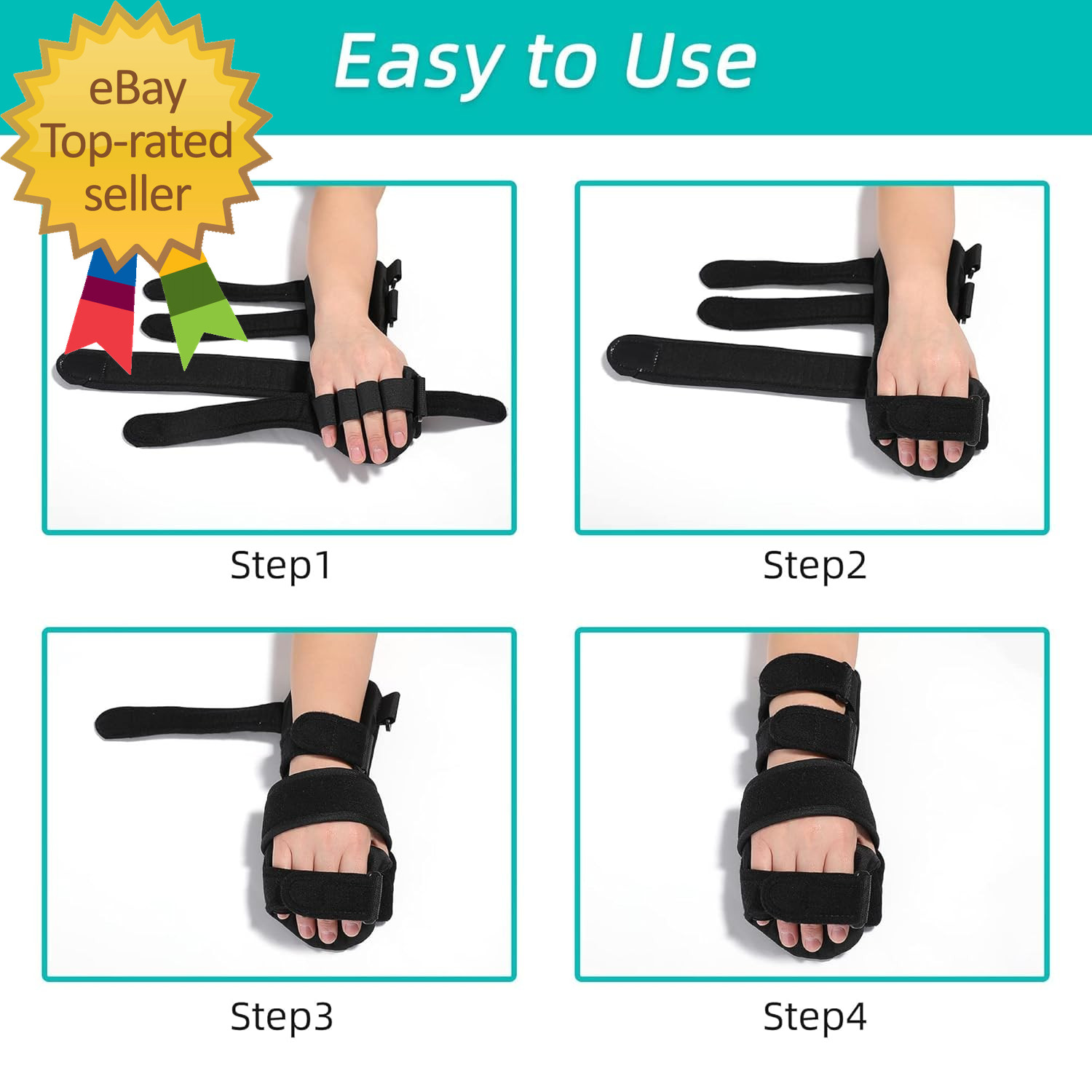 Resting Hand Splint with Finger Separators – Hand Brace for Finger Contractures