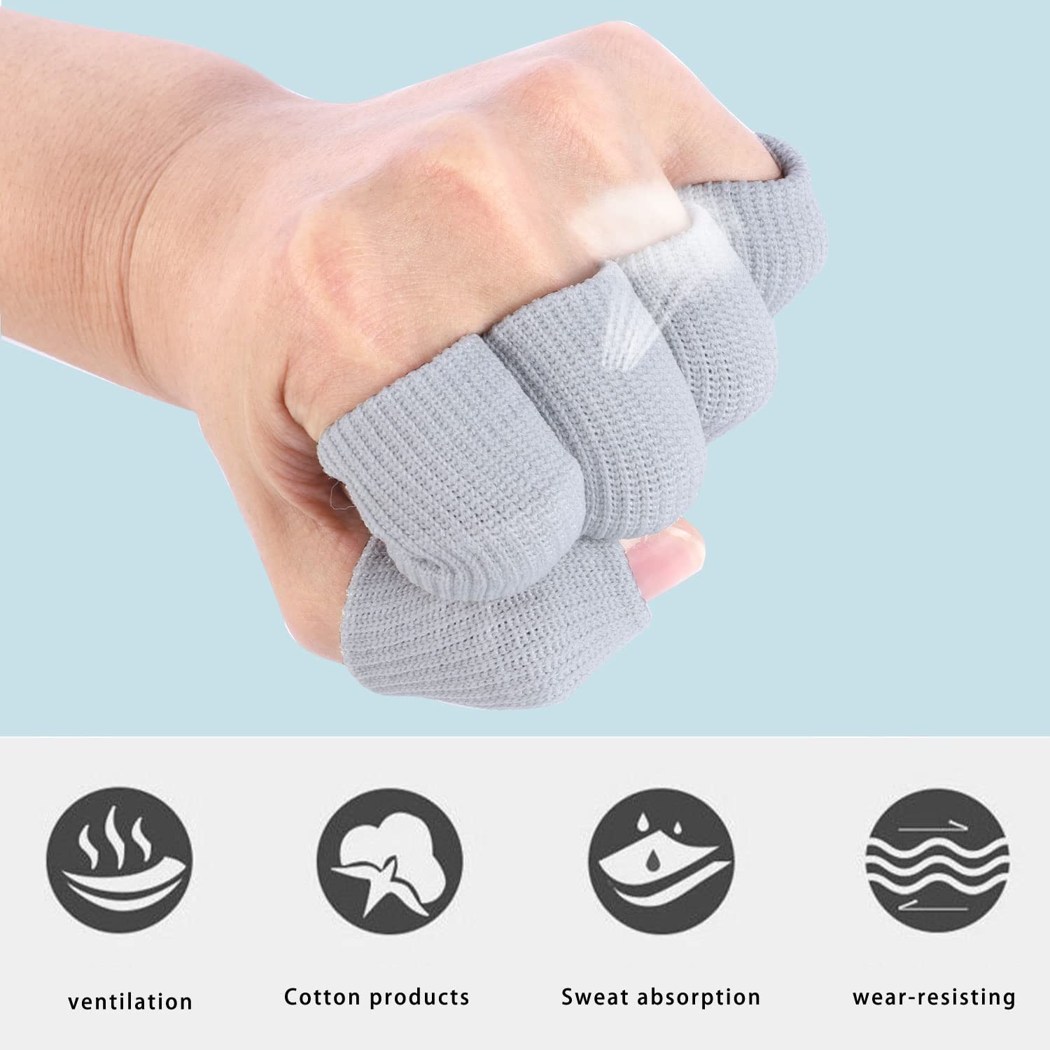 20 Pcs Elastic Thumb Finger Sleeves Protectors for Relieving Pain Arthritis