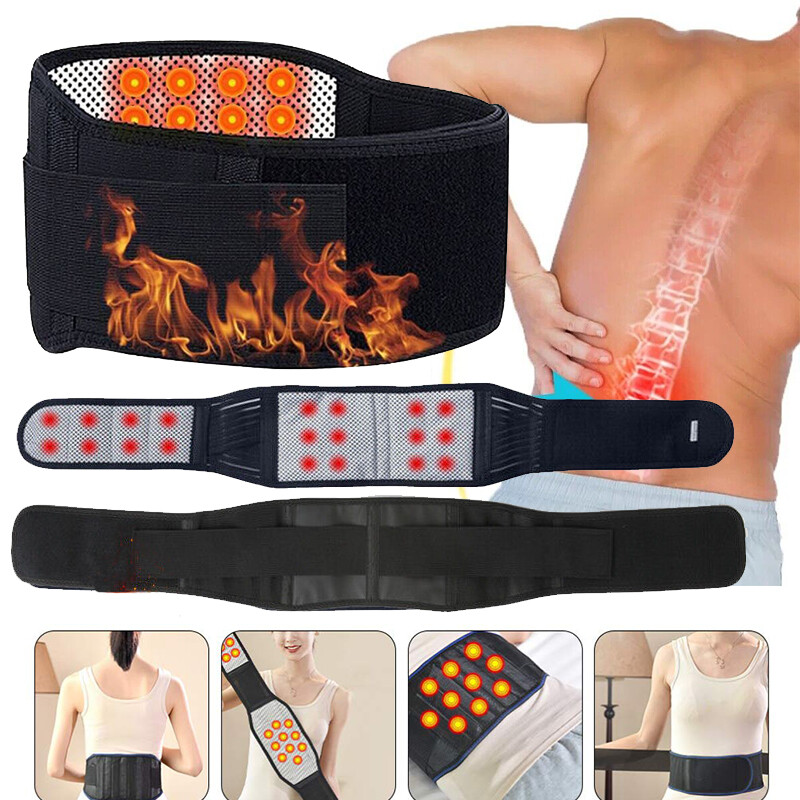 Self Heating Lumbar Support Heated Lower Back Brace Belt Pain Relief Therapy Hot