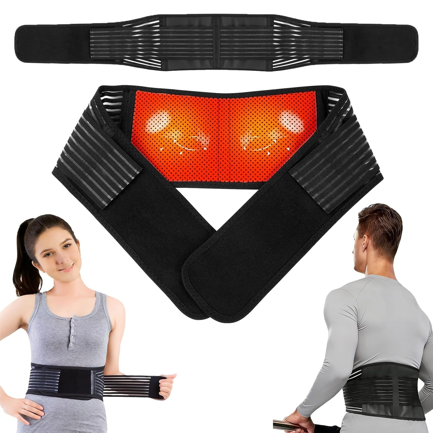 Back Support with Magnet, Tourmaline Back Braces for Lower Back Pain Relief | Ba