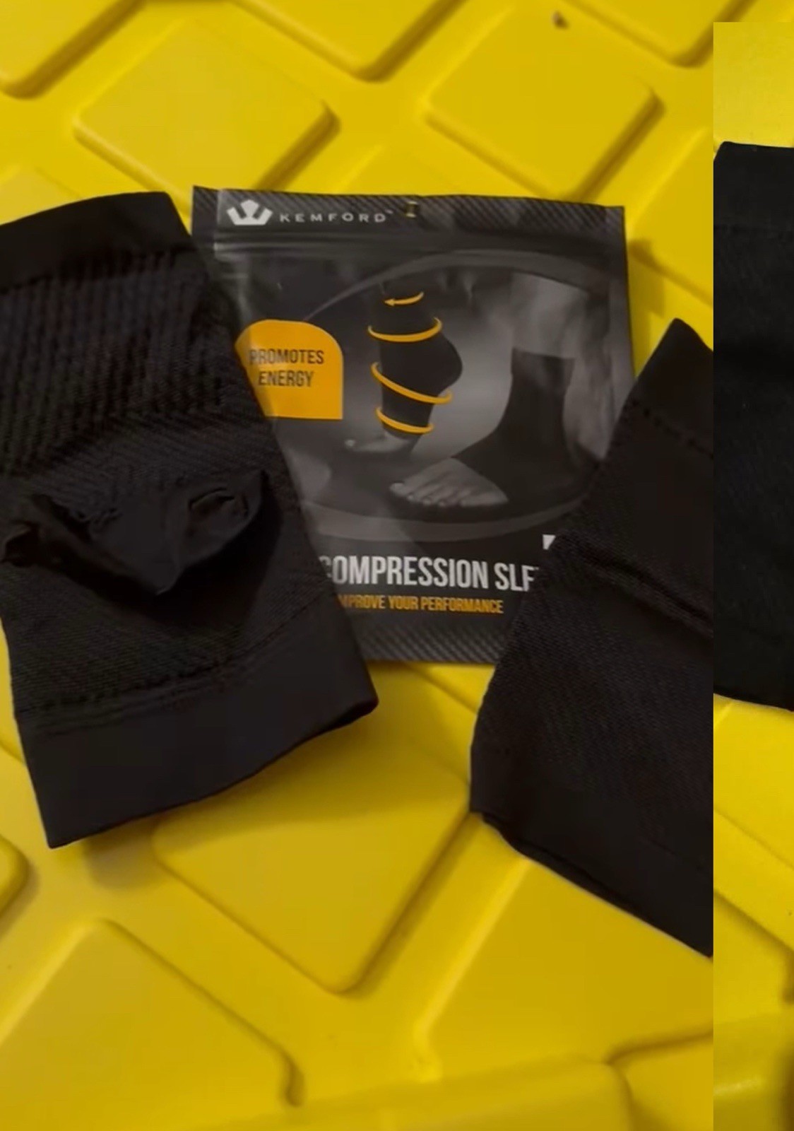 KEMFORD Ankle Compression Sleeves Medium Black 1 pair Plantar Fasciitis Arch