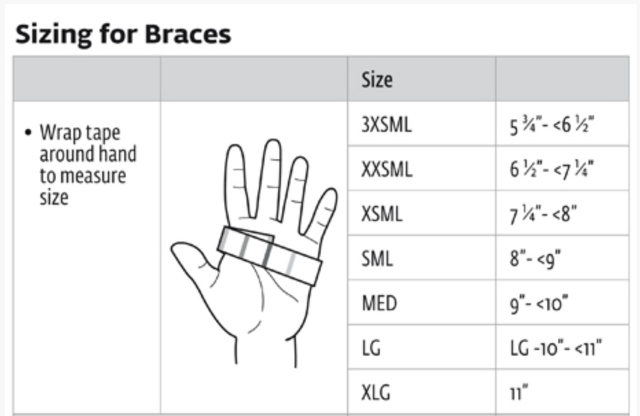 DJO Exos Ulnar Gutter Brace Hand Based, Black, Left, Extra Large, 125-71-1111