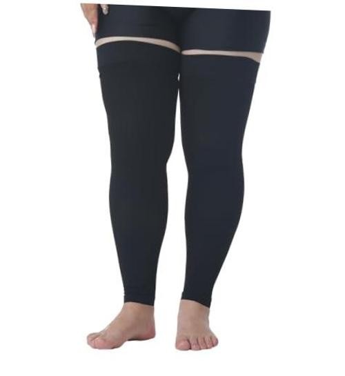 Plus Size 5XL Extra Wide Ankle and Silicone 5X-Large (1 Pair) 20-30mmhg Black