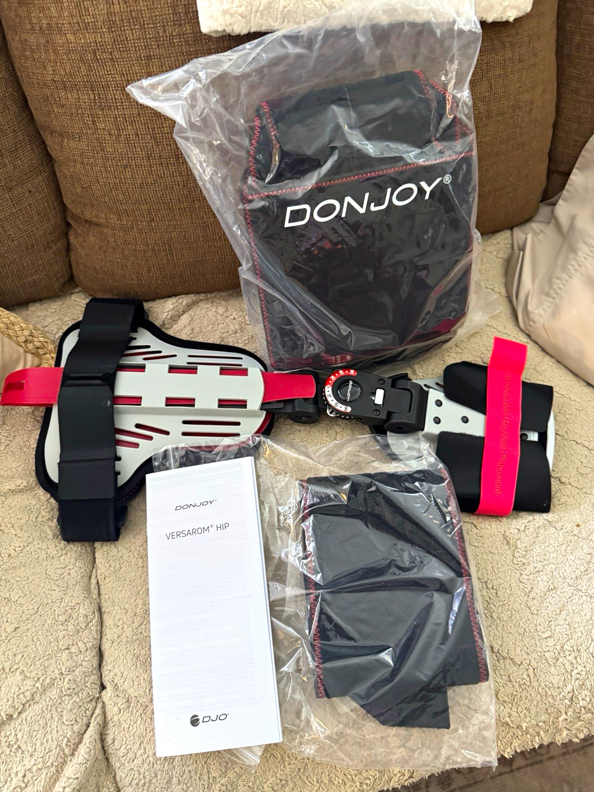 DonJoy Versarom Hip Brace Adjustable Stabilization One Size Black/Gray/Red