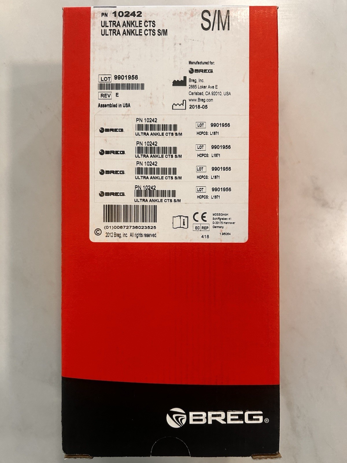 Breg Ultra CTS Ankle Brace size S/M Amazing Ankle Support! Brand New