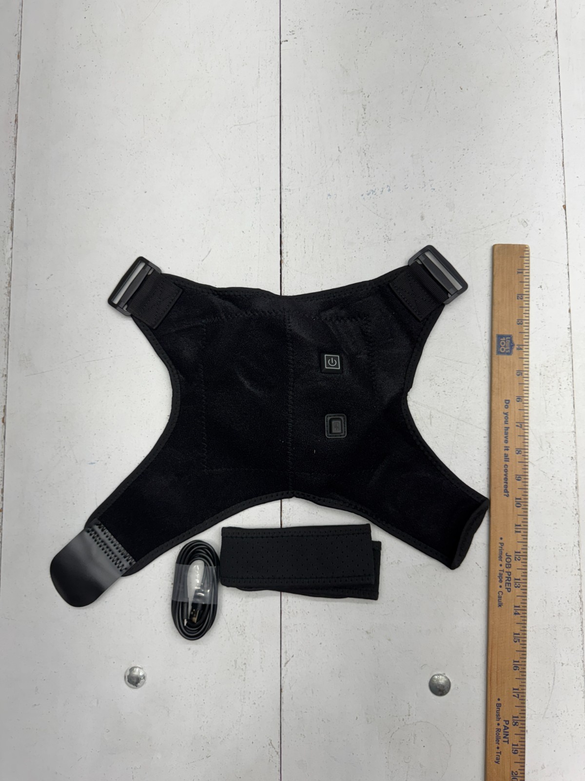 Solid Black Adjustable Heated Knee Pad Unisex Adults One Size