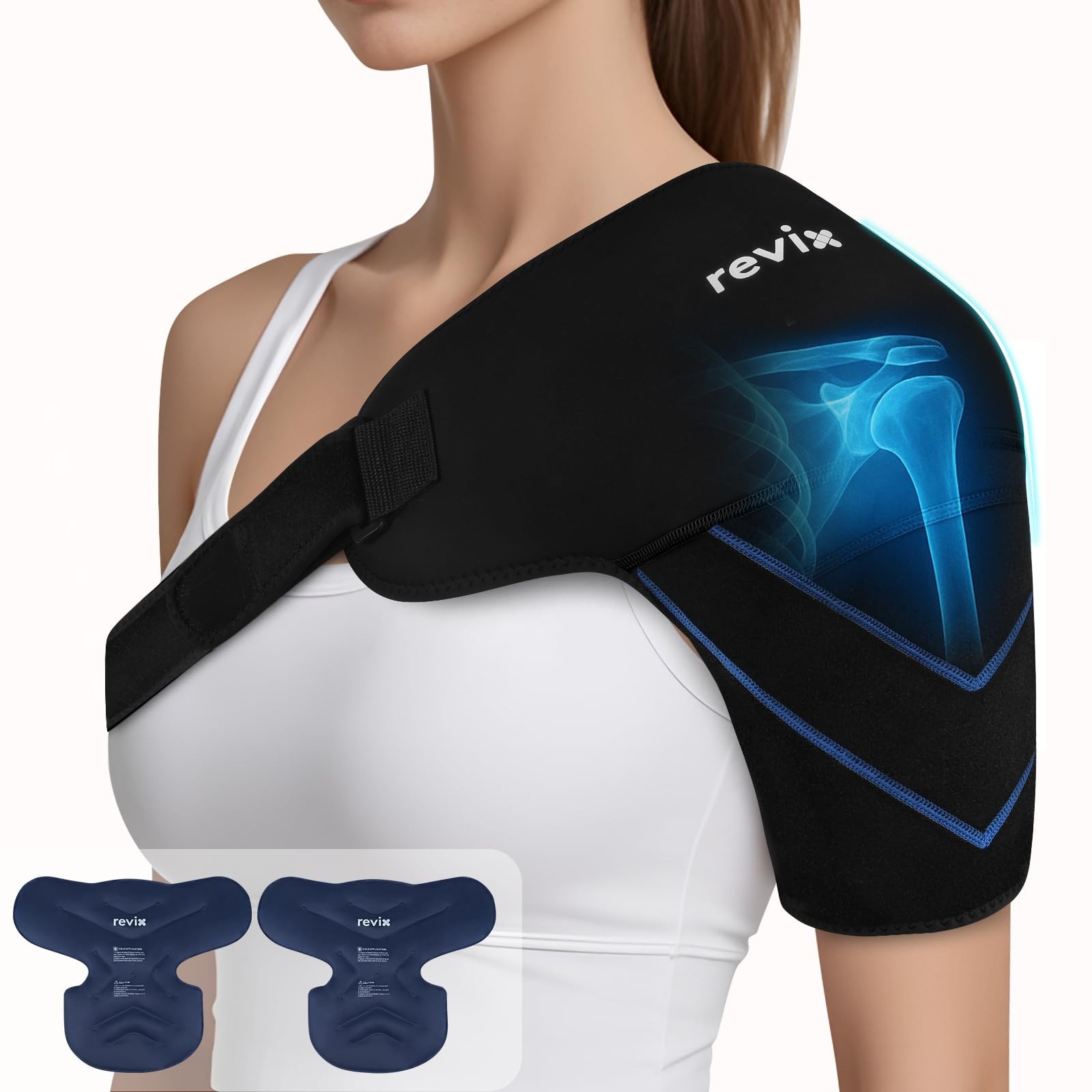 Shoulder Ice Pack Wrap, 2 Gel Packs+1 Shoulder Brace for Rotator Cuff and Arm…