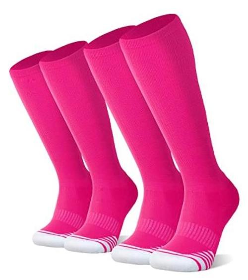 2/3 Pack Baseball Soccer Softball Socks for Kids Medium Hot Pink (2 Pack)