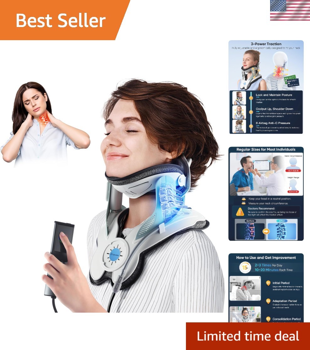 Advanced Cervical Traction Device with 8 Airbags – Portable Neck Relief Solution