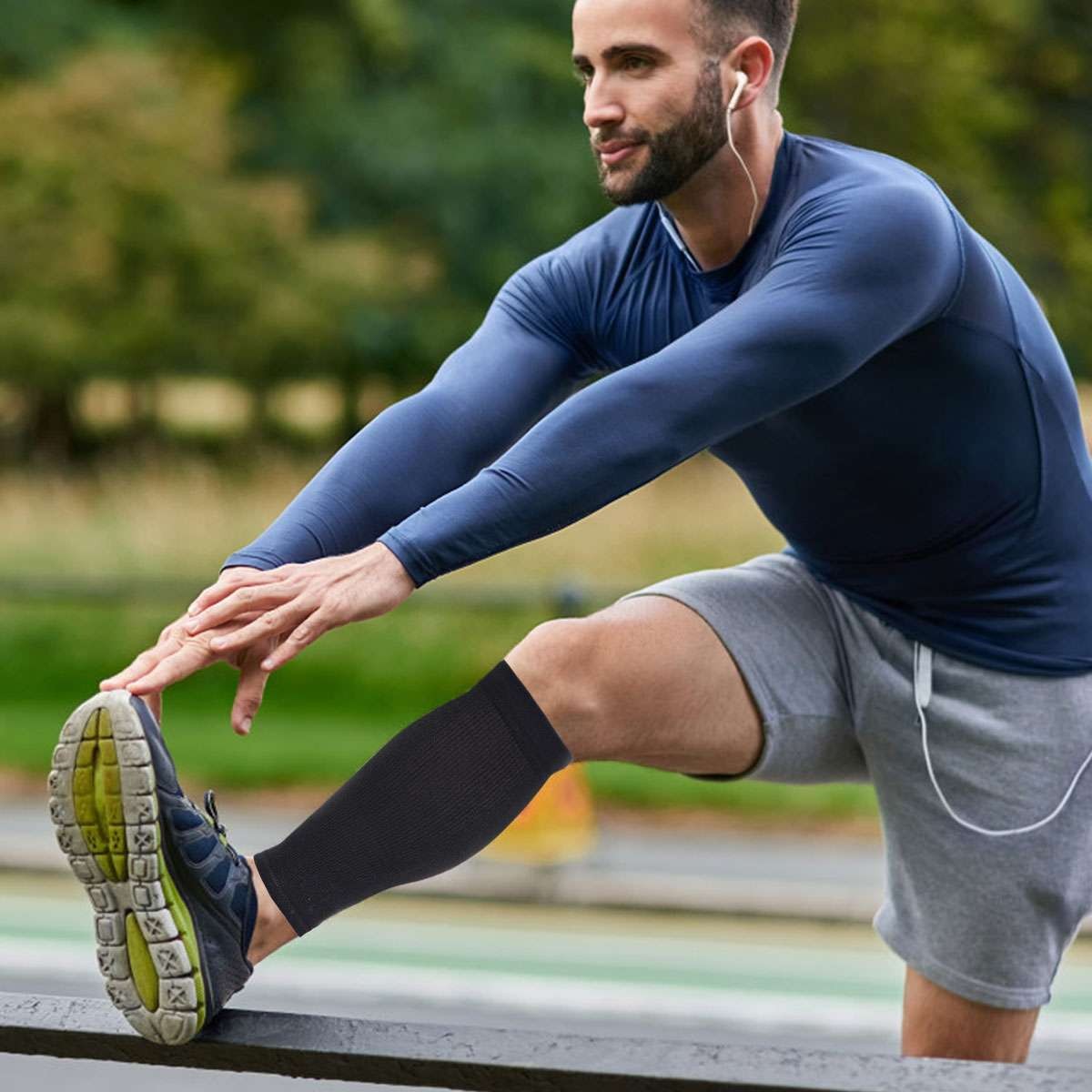 Calf Support Sleeves Leg Compression Socks for Runners Shin Splint Varicose Vein