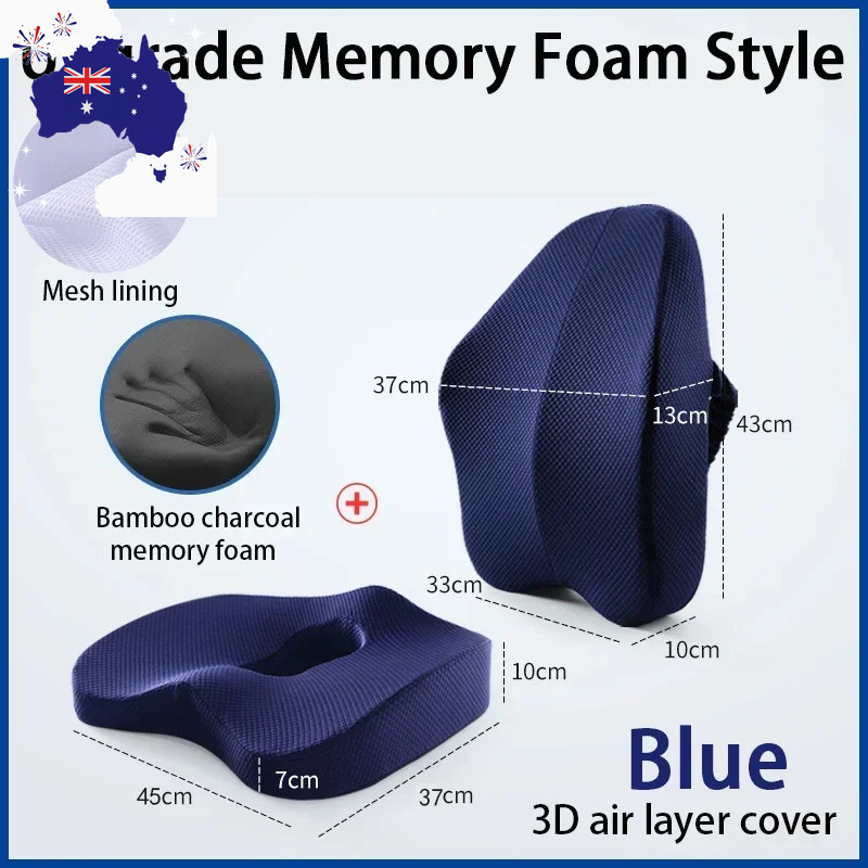 Memory Foam Seat Cushion Orthopedic Pillow Coccyx Office Chair Cushion Support W