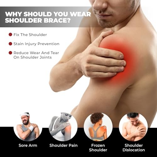 Size Small Medium Adjustable Shoulder Brace for Men Women, Small/Medium